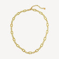 Gold chain necklace on a white background