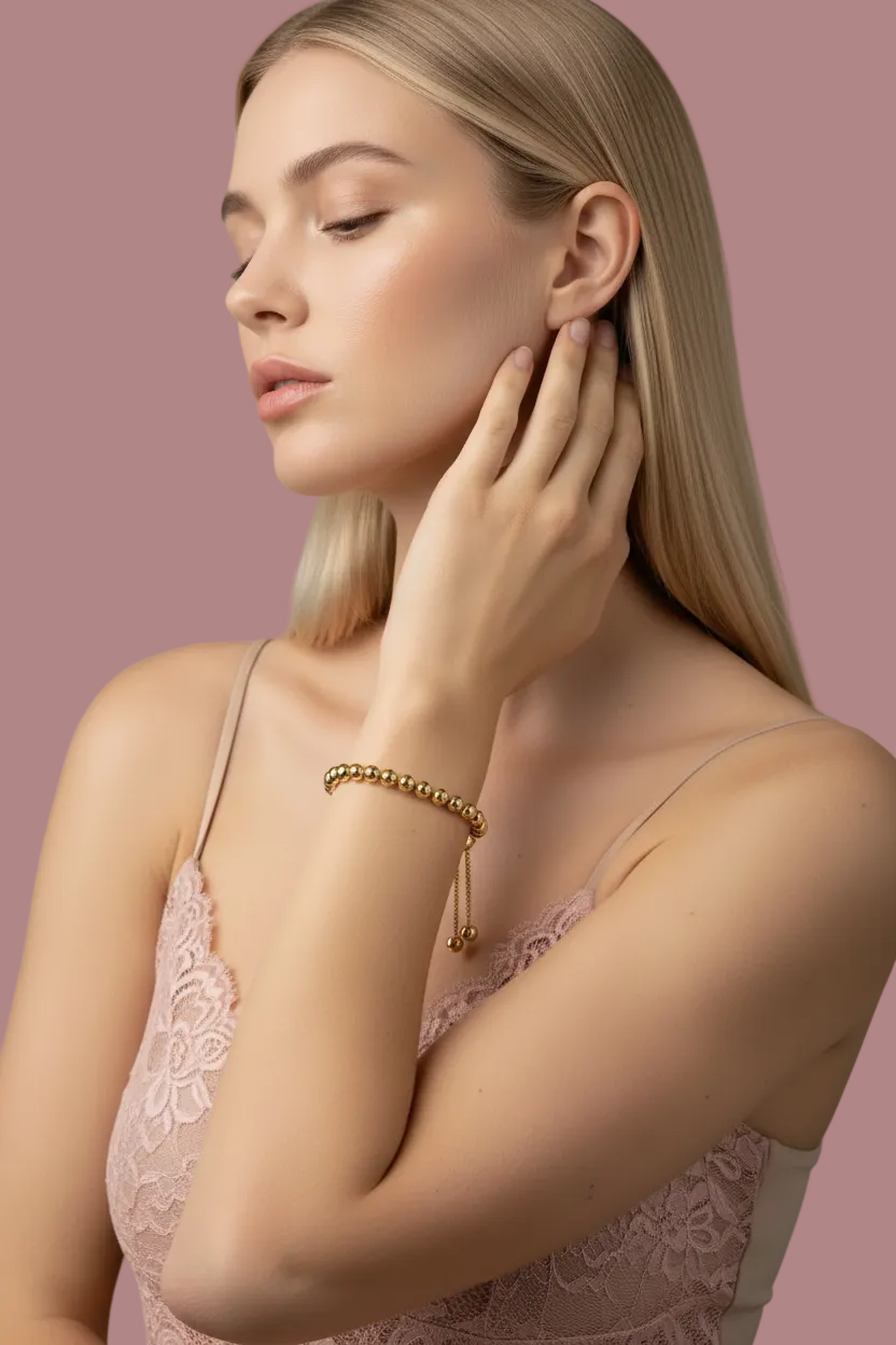 Pink Lace Cami - Side Pose